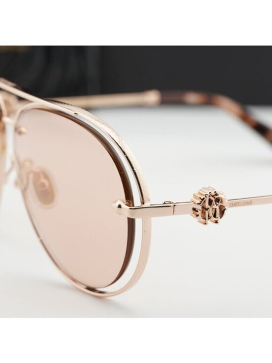 Roberto Cavalli SRC032M 8FCG Aviator Sunglasses - Gold/Orange